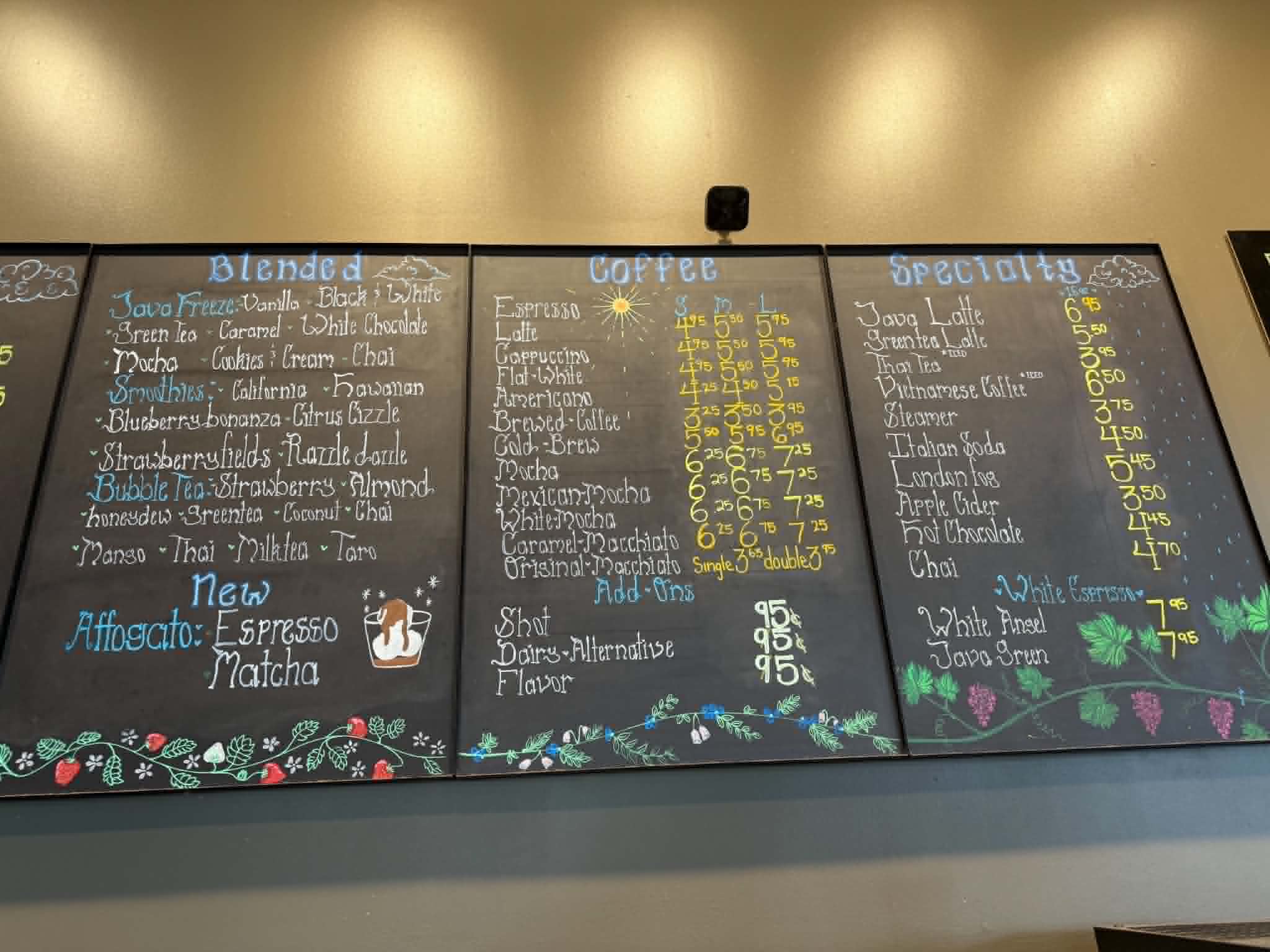 Beautiful espresso and cold brew coffees
